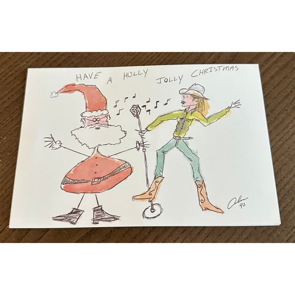Vintage 1992 Alan Jackson Signed‎ Christmas Card Country Music Memorabilia 90s